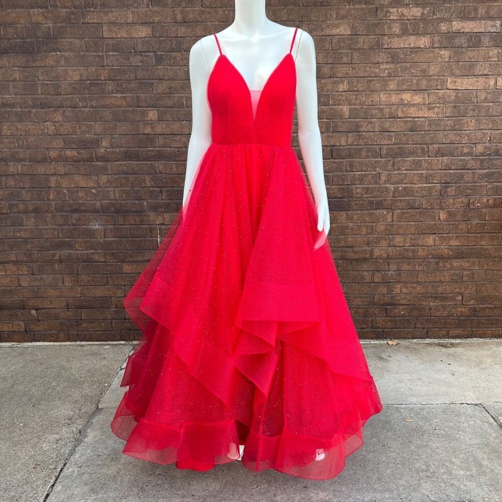 The Secret Dress Elegant Formal - Ball Gown Long Spagettii Straps Dress Sz M